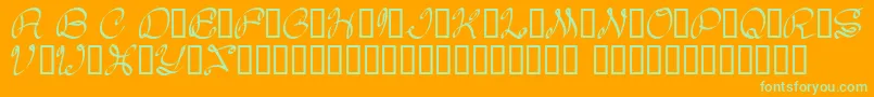 Daisy Font – Green Fonts on Orange Background