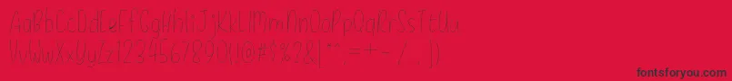 DaisyRae Thin-Schriftart – Schwarze Schriften auf rotem Hintergrund