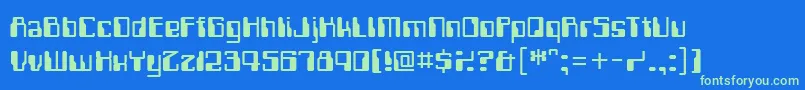 Fonte Computerfont – fontes verdes em um fundo azul