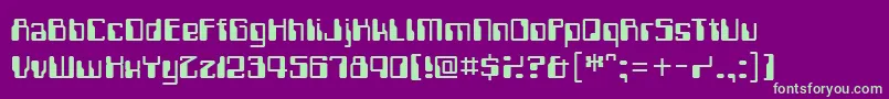 Computerfont Font – Green Fonts on Purple Background