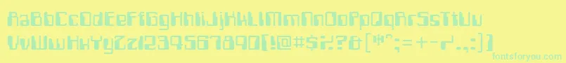 Computerfont Font – Green Fonts on Yellow Background