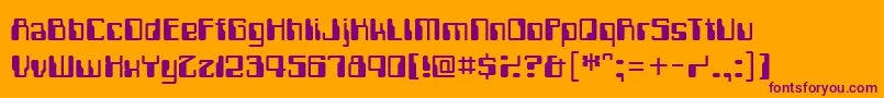 Computerfont-Schriftart – Violette Schriften auf orangefarbenem Hintergrund