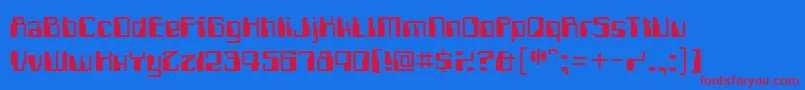 Computerfont-fontti – punaiset fontit sinisellä taustalla