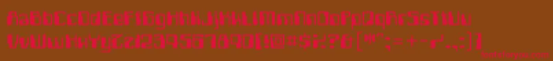 Computerfont-Schriftart – Rote Schriften auf braunem Hintergrund