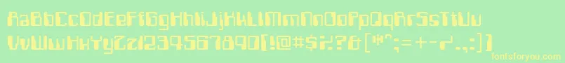 Computerfont-fontti – keltaiset fontit vihreällä taustalla