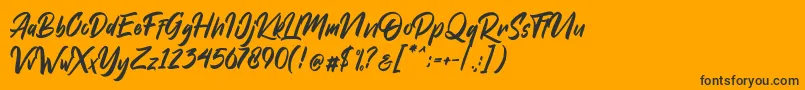 Dakwart Letter Font – Black Fonts on Orange Background