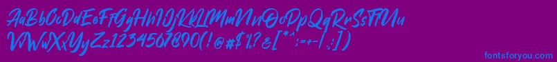 Dakwart Letter Font – Blue Fonts on Purple Background