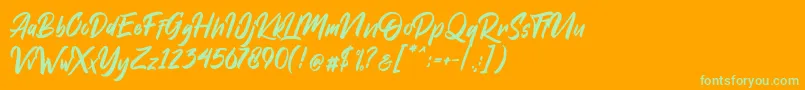 フォントDakwart Letter – オレンジの背景に緑のフォント