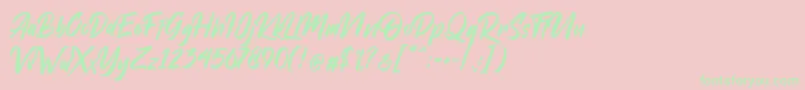 Dakwart Letter Font – Green Fonts on Pink Background