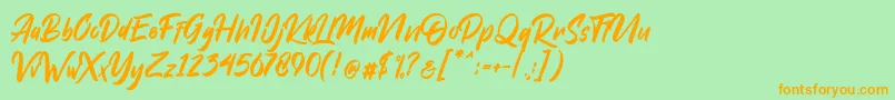 Dakwart Letter Font – Orange Fonts on Green Background