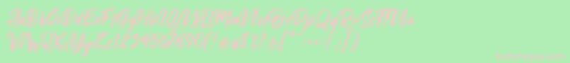 Fonte Dakwart Letter – fontes rosa em um fundo verde