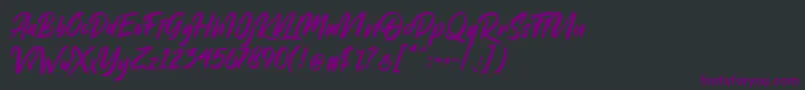 Dakwart Letter-fontti – violetit fontit mustalla taustalla
