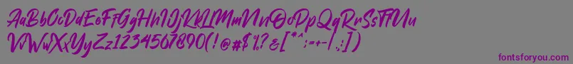 Dakwart Letter-fontti – violetit fontit harmaalla taustalla
