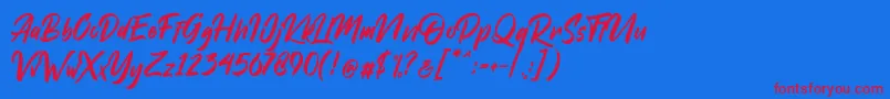 Dakwart Letter Font – Red Fonts on Blue Background