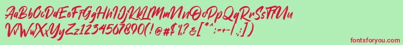 Dakwart Letter-Schriftart – Rote Schriften auf grünem Hintergrund