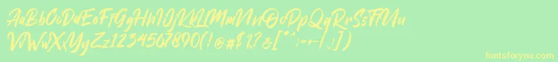 Dakwart Letter Font – Yellow Fonts on Green Background