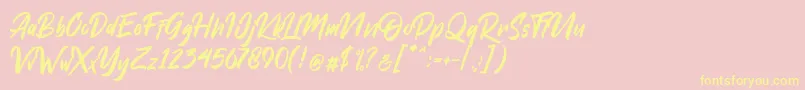 Dakwart Letter Font – Yellow Fonts on Pink Background