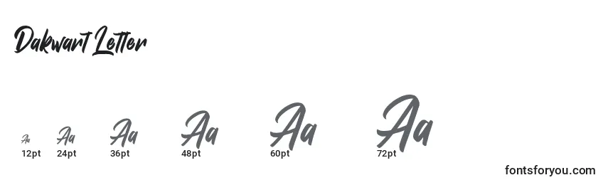 Dakwart Letter Font Sizes