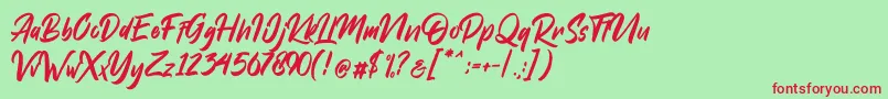 DakwartLetter Font – Red Fonts on Green Background
