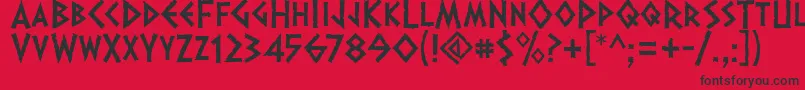 Dalek Font – Black Fonts on Red Background