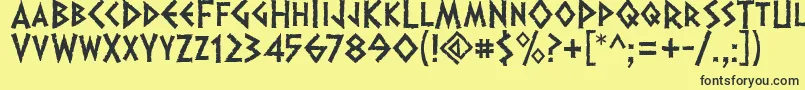 Dalek Font – Black Fonts on Yellow Background