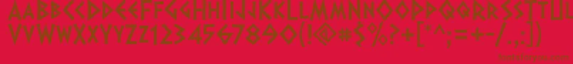 Dalek Font – Brown Fonts on Red Background