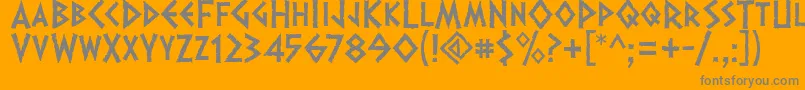 Dalek-Schriftart – Graue Schriften auf orangefarbenem Hintergrund