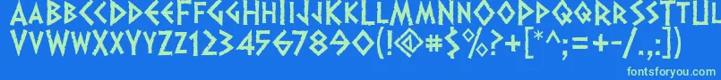 Dalek Font – Green Fonts on Blue Background