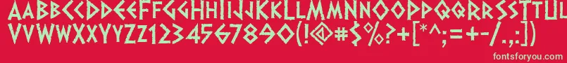 Dalek Font – Green Fonts on Red Background