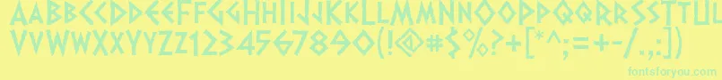 Dalek Font – Green Fonts on Yellow Background