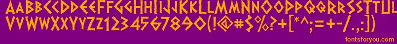 Dalek Font – Orange Fonts on Purple Background