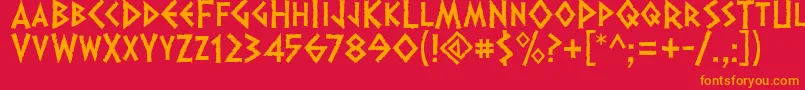 Dalek Font – Orange Fonts on Red Background