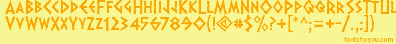 Dalek Font – Orange Fonts on Yellow Background