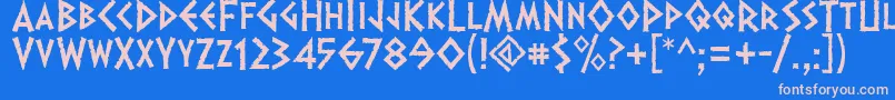 Dalek Font – Pink Fonts on Blue Background