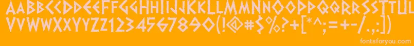 Dalek Font – Pink Fonts on Orange Background