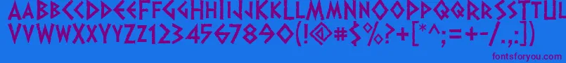 Dalek Font – Purple Fonts on Blue Background