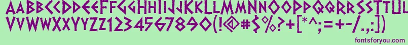 フォントDalek – 緑の背景に紫のフォント