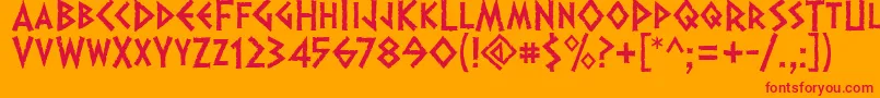 Dalek Font – Red Fonts on Orange Background