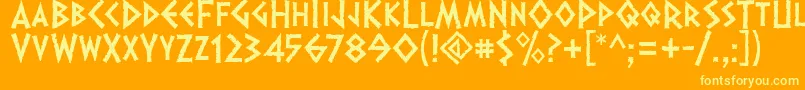 Dalek Font – Yellow Fonts on Orange Background