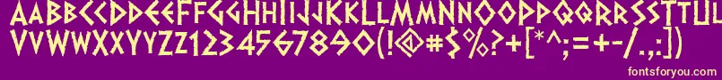 Dalek Font – Yellow Fonts on Purple Background