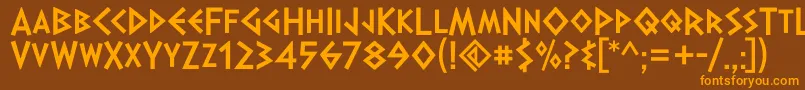 DalekPinpointBold Font – Orange Fonts on Brown Background