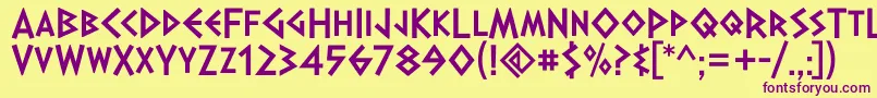 DalekPinpointBold Font – Purple Fonts on Yellow Background