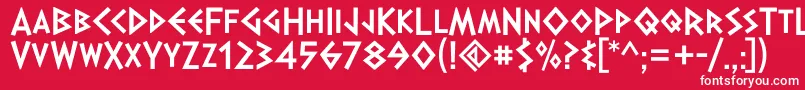 フォントDalekPinpointBold – 赤い背景に白い文字