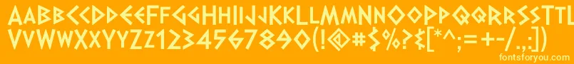 DalekPinpointBold Font – Yellow Fonts on Orange Background