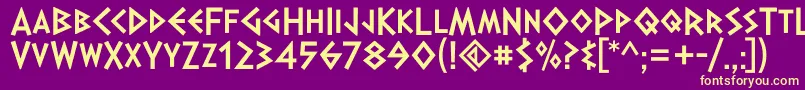 DalekPinpointBold Font – Yellow Fonts on Purple Background