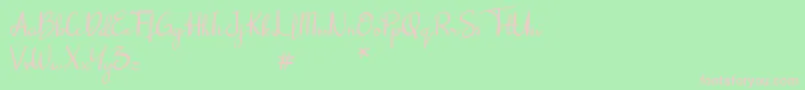 Шрифт dalena – розовые шрифты на зелёном фоне