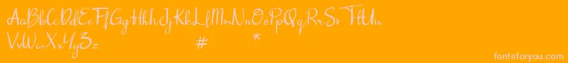 dalena-Schriftart – Rosa Schriften auf orangefarbenem Hintergrund