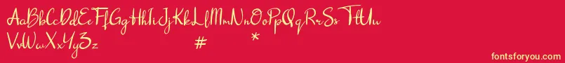 dalena Font – Yellow Fonts on Red Background