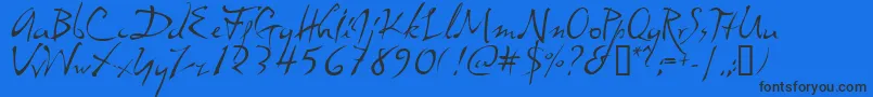 dali     Font – Black Fonts on Blue Background