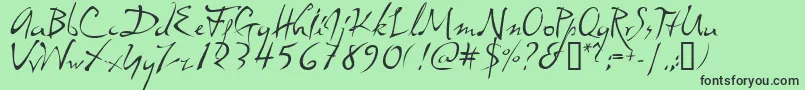 dali     Font – Black Fonts on Green Background